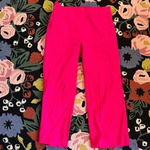 Cartonnier Anthropologie Magenta Pink Linen Wide Leg Crop Pants S Small Pull-On